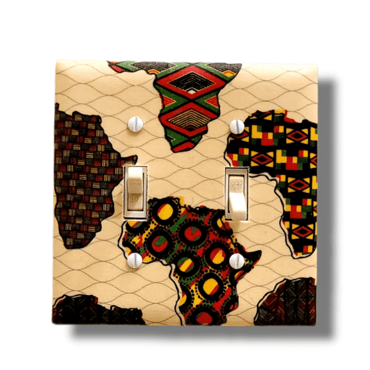Colorful Africa Fabric Light Switch | Wall Plate | Outlet Covers | Toggle | Switchplate - Kustom Kreationz by Kila