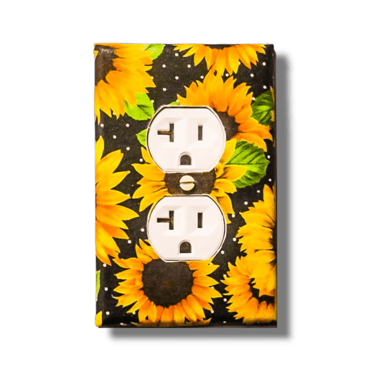 Sunflower Surprise Fabric Light Switch | Wall Plate | Outlet Covers | Toggle | Switchplate - Kustom Kreationz by Kila