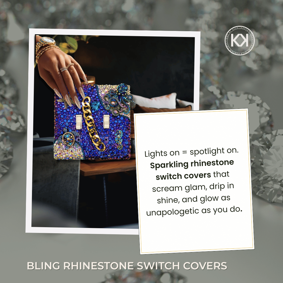 Add sparkle with rhinestone switch covers + glam outlet plates. Unapologetic shine that elevates any room.