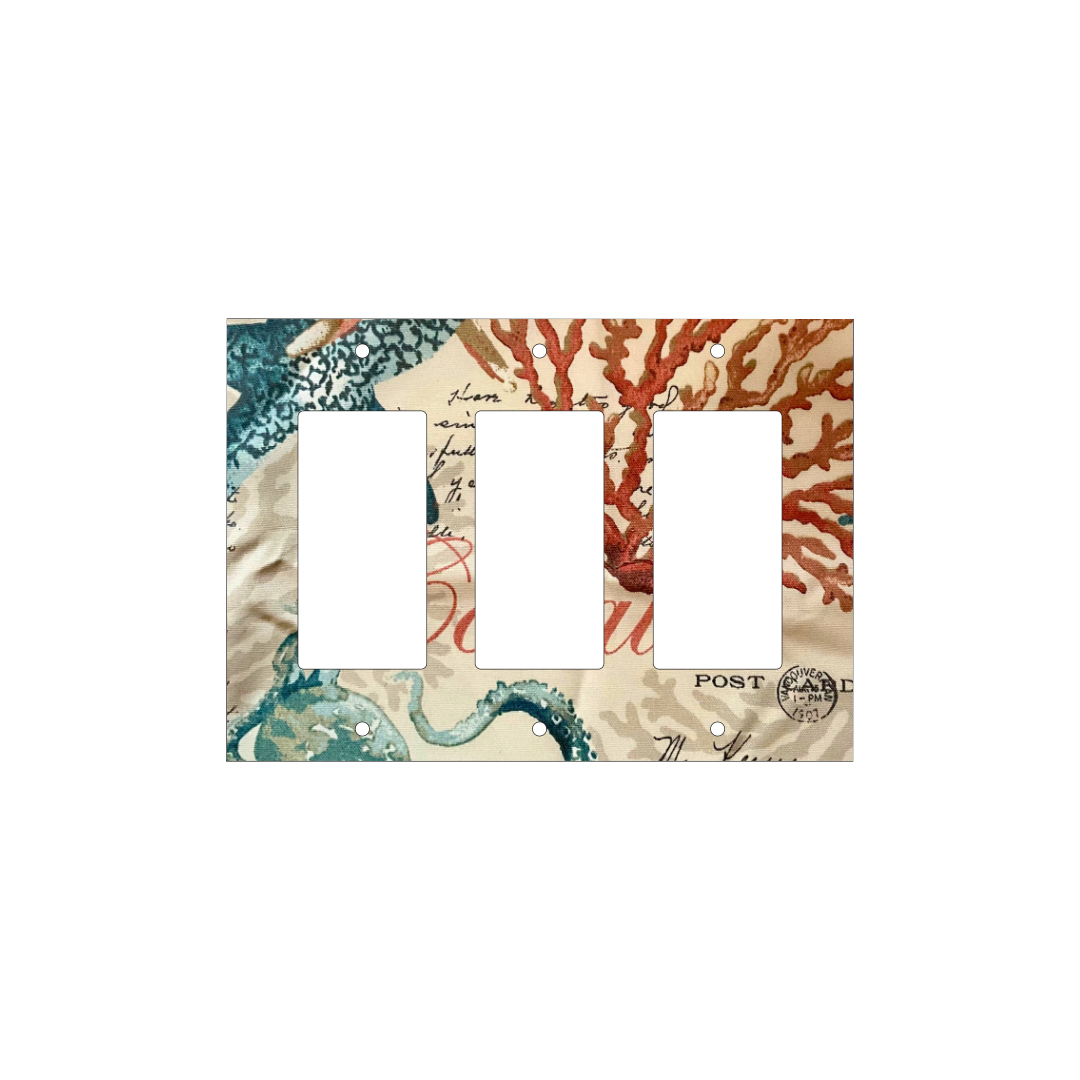 Trip to the Seashore Fabric Light Switch | Wall Plate | Outlet Covers | Toggle | Switchplate