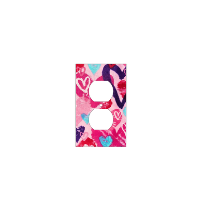 Pink Abstract Heart Switch Cover | Colorful Love Art Design