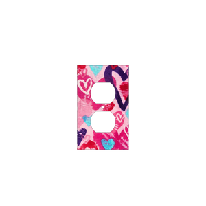 Pink Abstract Heart Switchplate Cover