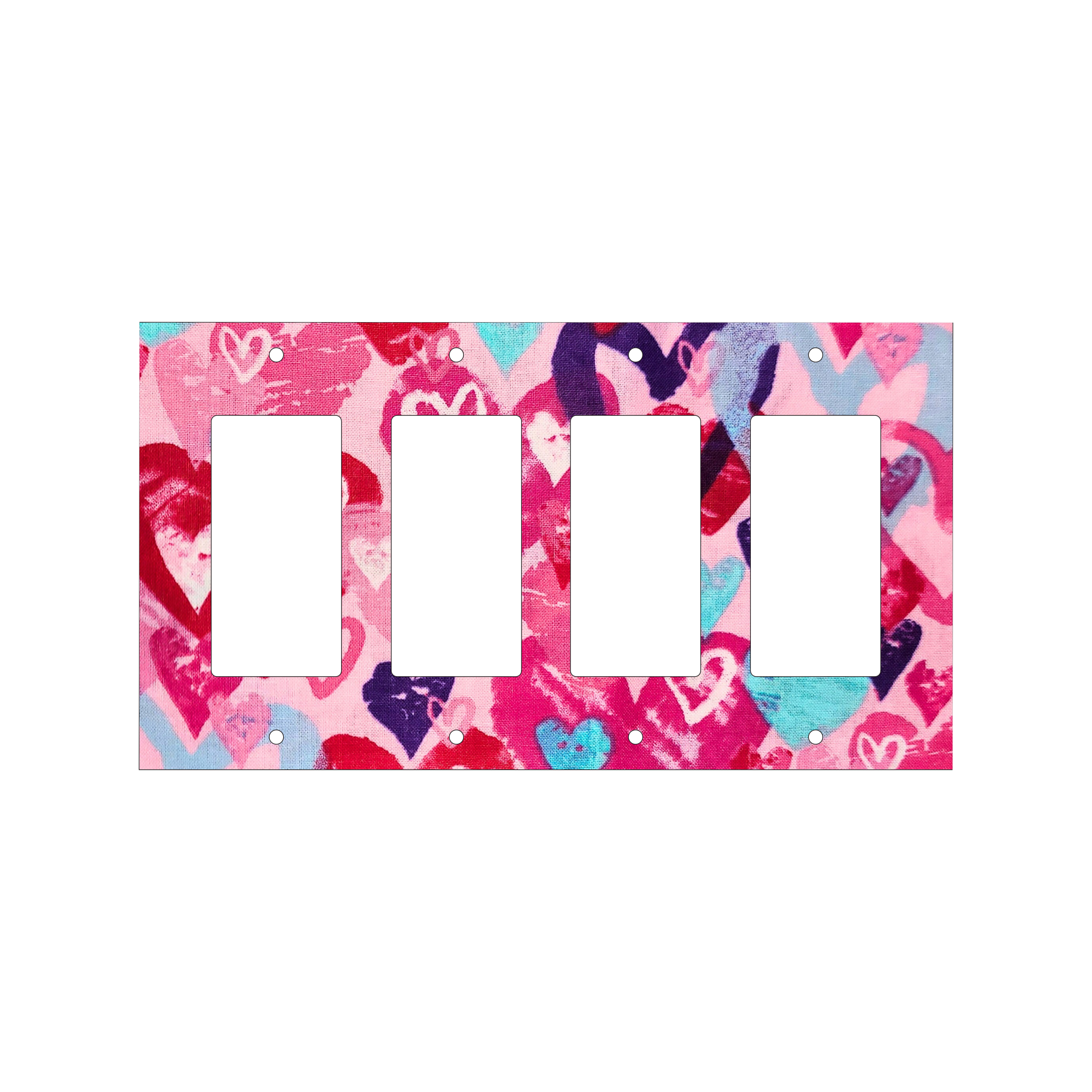 Pink Abstract Heart Switch Cover