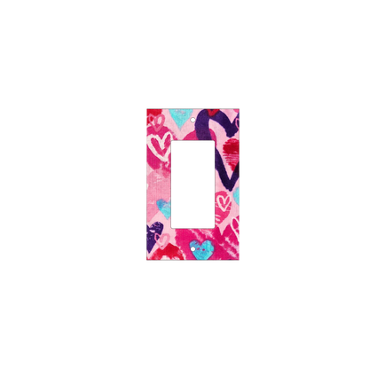 Pink Abstract Heart Switch Cover | Colorful Love Art Design