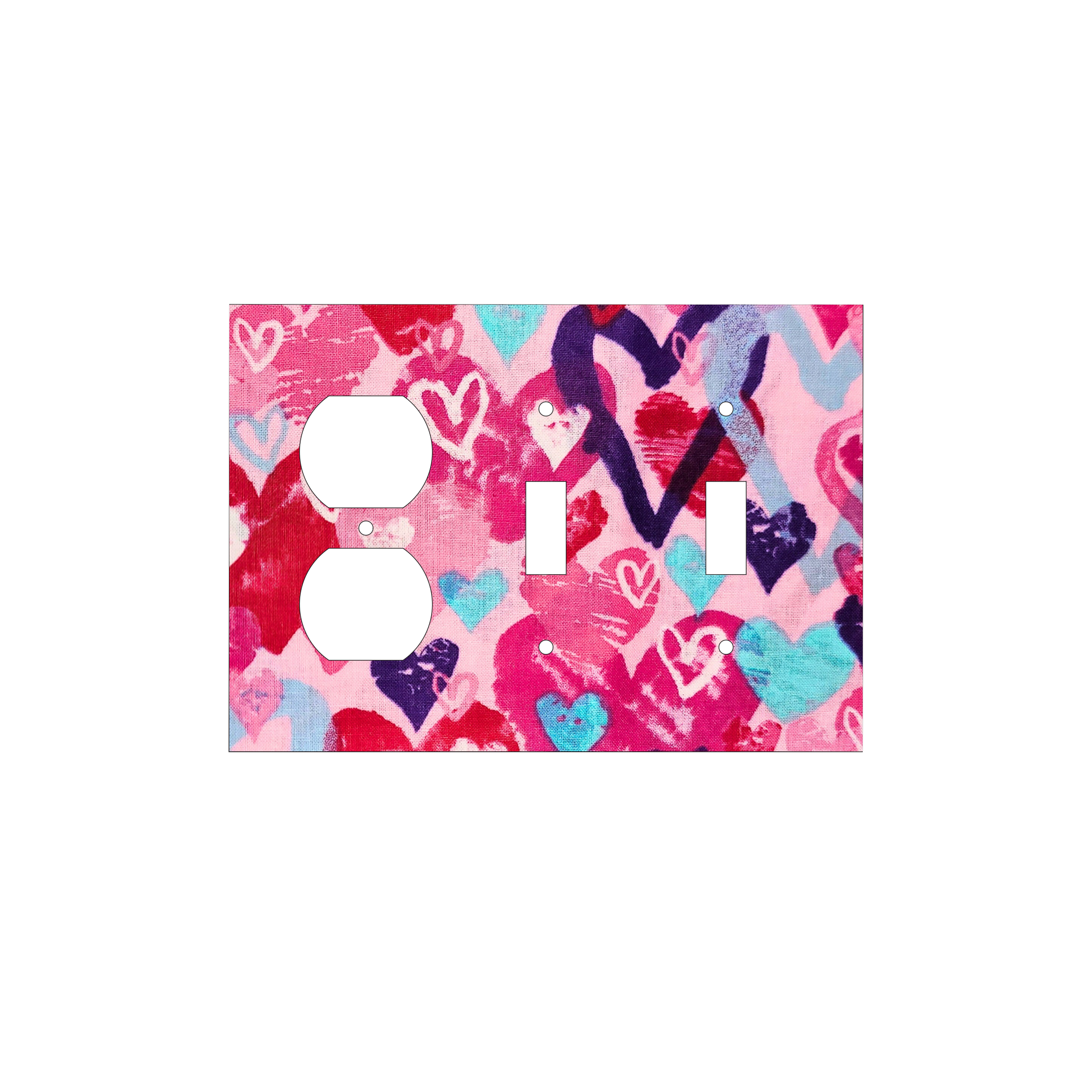 Pink Abstract Heart Switch Cover