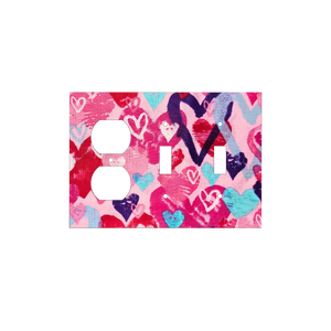 Pink Abstract Heart Switchplate Cover