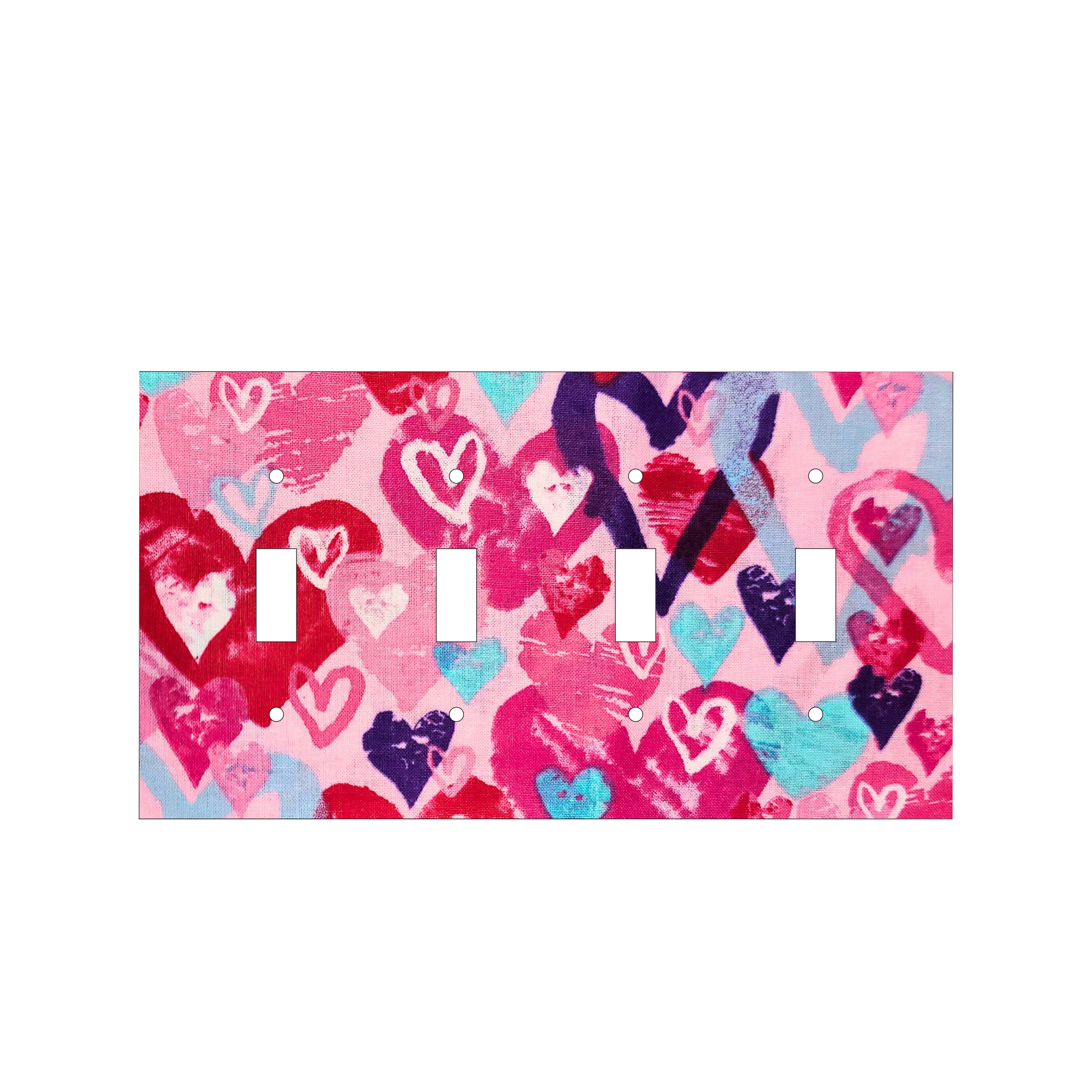 Pink Abstract Heart Switch Cover