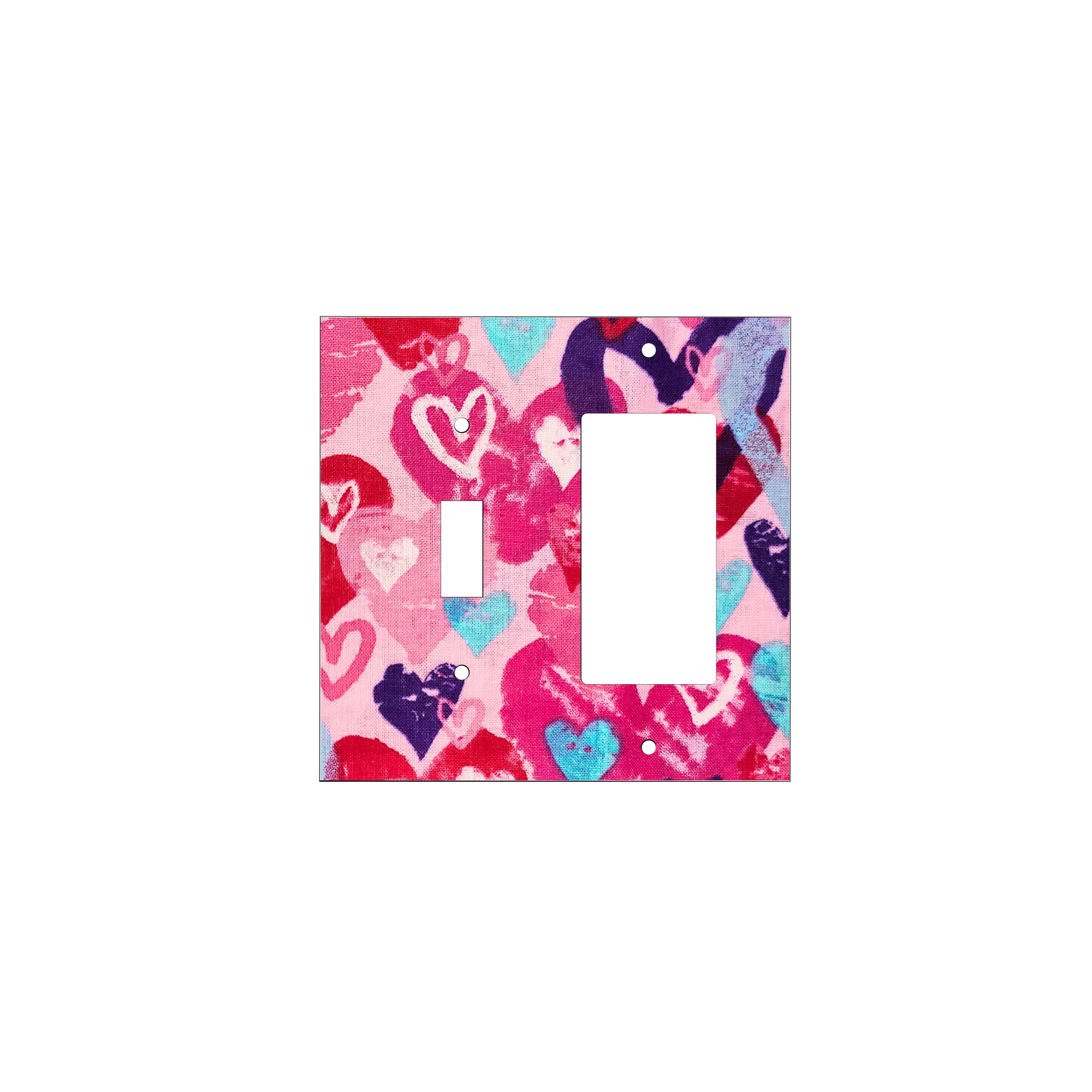 Pink Abstract Heart Switchplate Cover