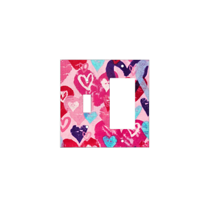 Pink Abstract Heart Switchplate Cover