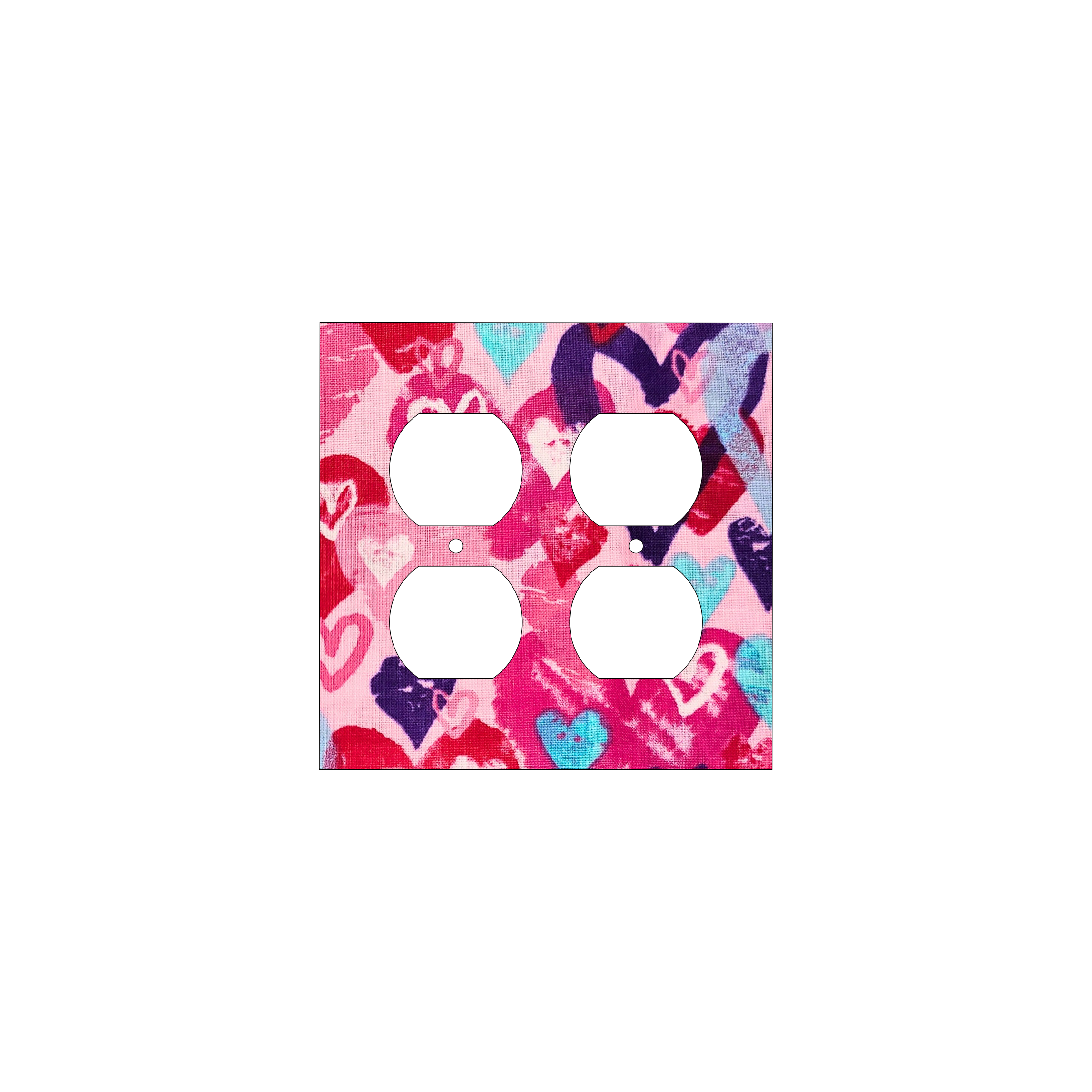 Pink Abstract Heart Switch Cover