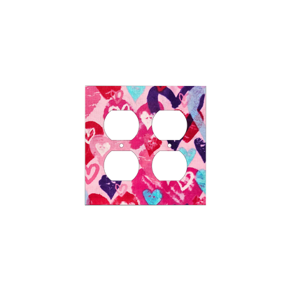 Pink Abstract Heart Switch Cover | Colorful Love Art Design