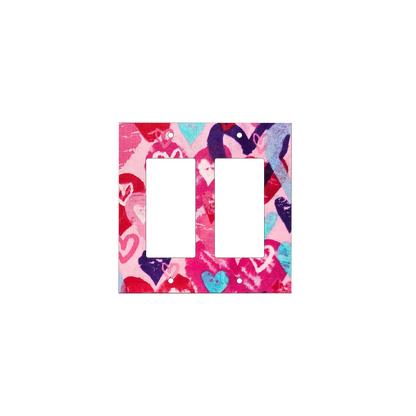 Pink Abstract Heart Switch Cover | Colorful Love Art Design