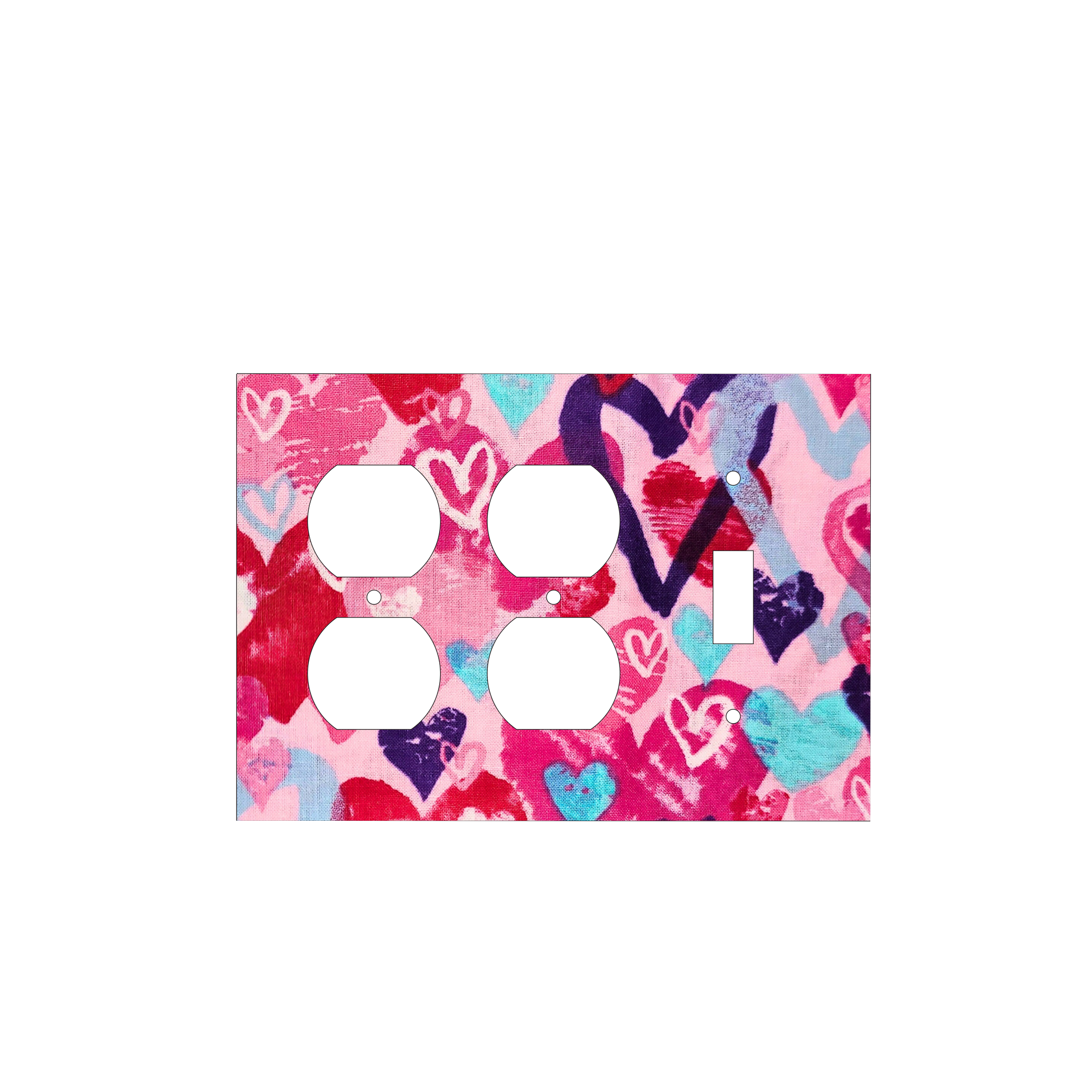 Pink Abstract Heart Switch Cover