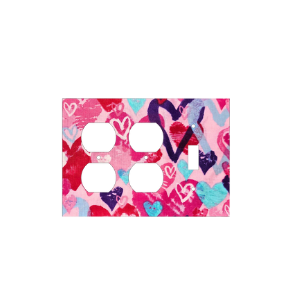Pink Abstract Heart Switch Cover | Colorful Love Art Design