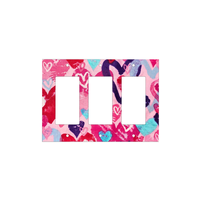 Pink Abstract Heart Switch Cover | Colorful Love Art Design
