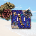 Luxury Purple Seascape Switch Cover | Handmade Rhinestone Wall Art