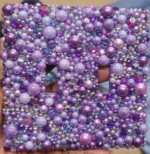 Shades of Royalty Purple Bling Wall Plates - Kustom Kreationz by Kila