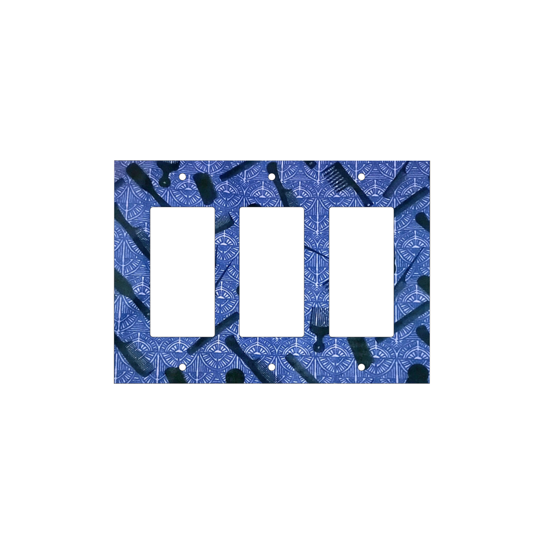 Blue Hair Tools Switch Cover | Afrocentric Styling Cultural Art