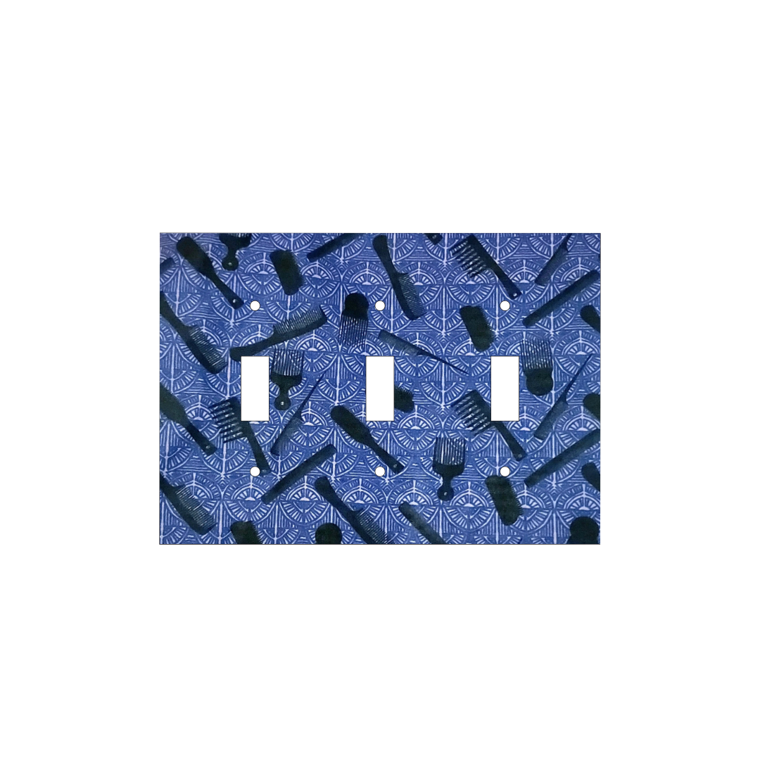 Blue Hair Tools Switch Cover | Afrocentric Styling Cultural Art