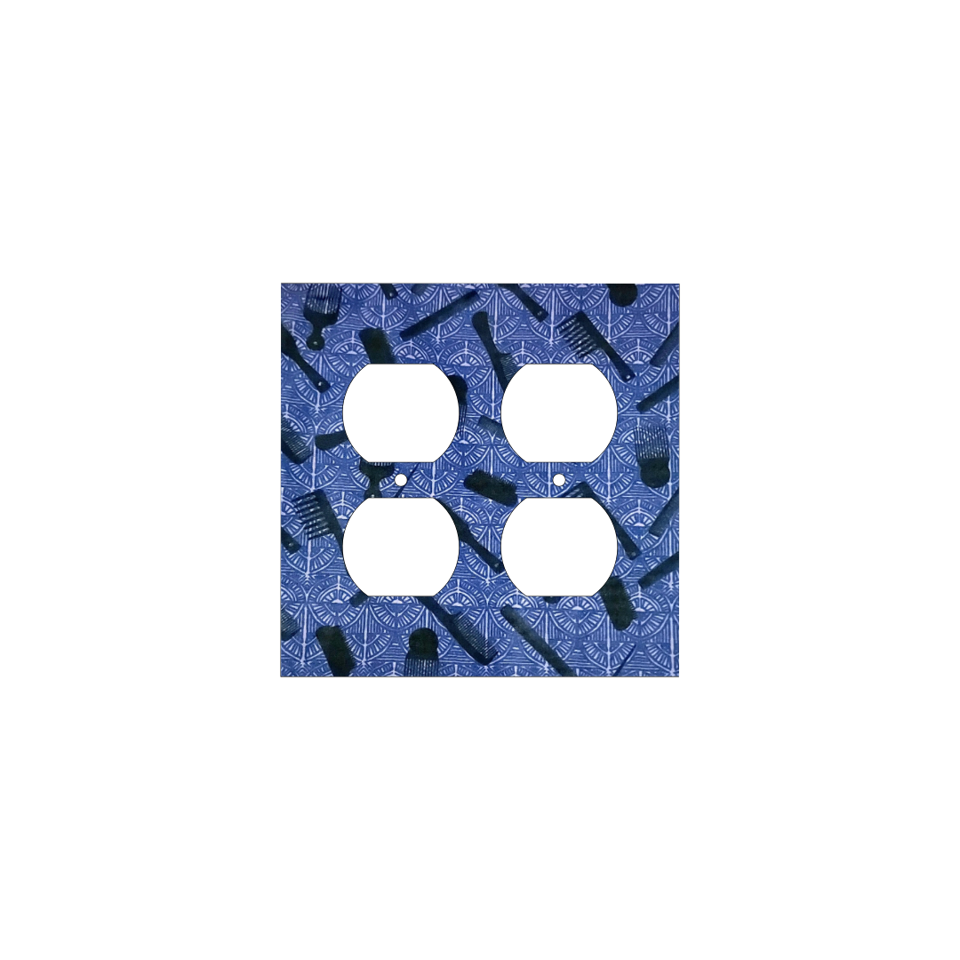 Blue Hair Tools Switch Cover | Afrocentric Styling Cultural Art