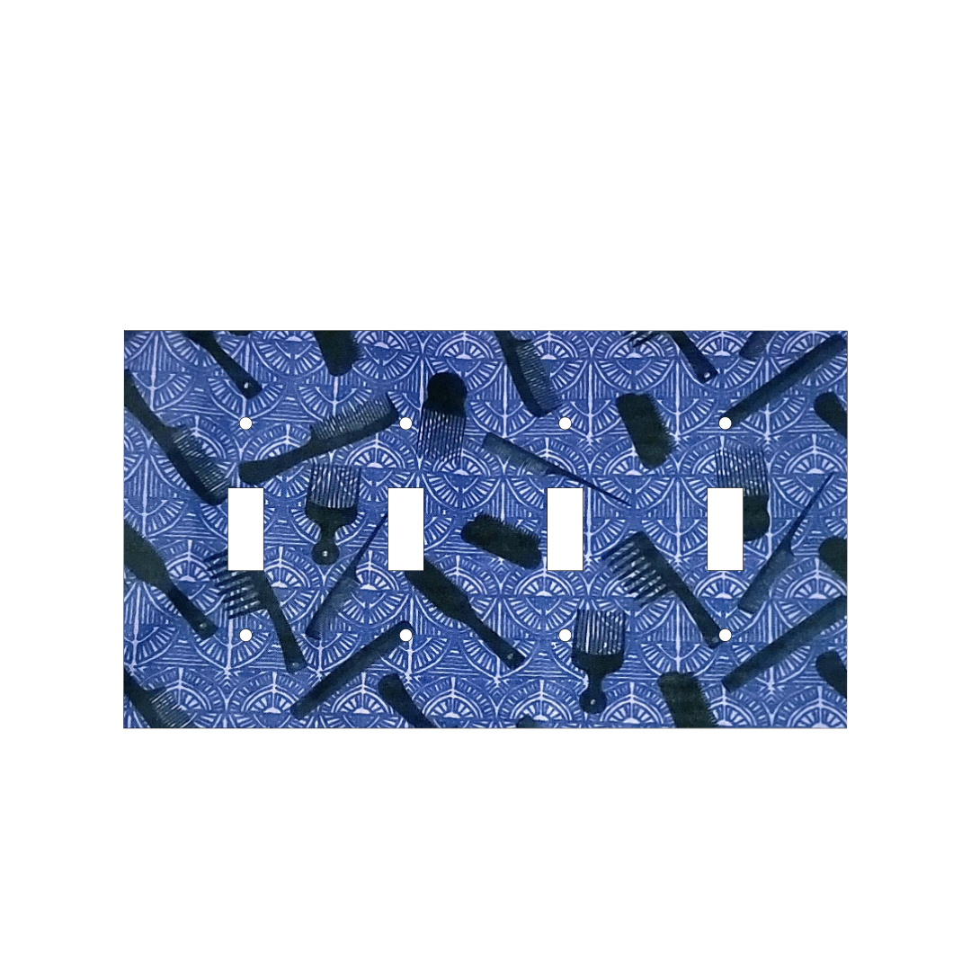 Blue Hair Tools Switch Cover | Afrocentric Styling Cultural Art