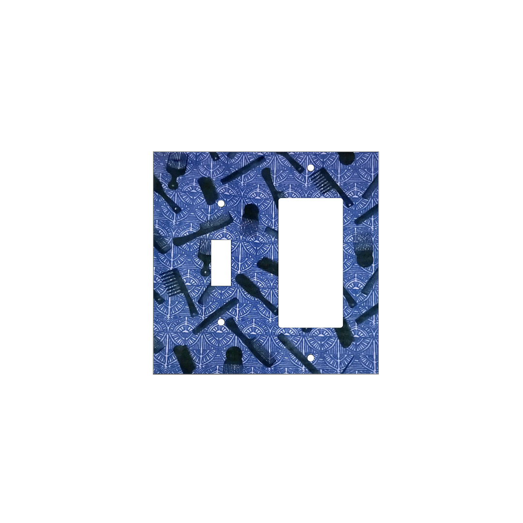 Blue Hair Tools Switch Cover | Afrocentric Styling Cultural Art