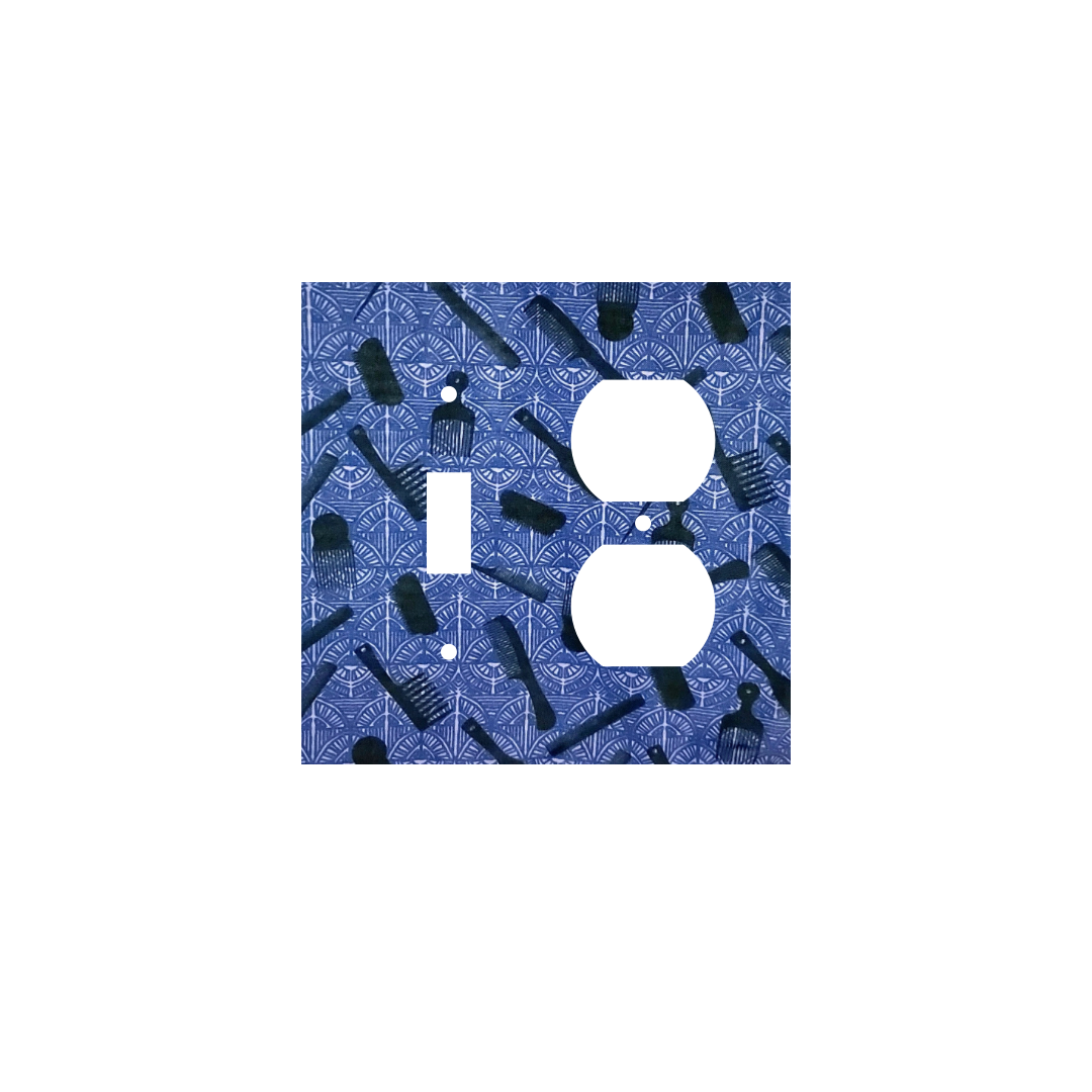 Blue Hair Tools Switch Cover | Afrocentric Styling Cultural Art