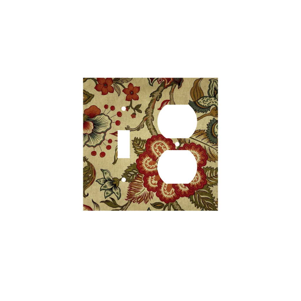 French Country Floral Fabric Switch Plate