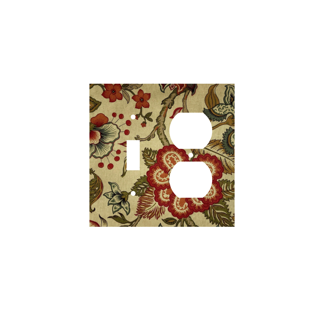 French Country Floral Fabric Switch Plate