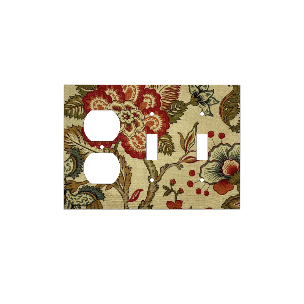 French Country Floral Fabric Switch Plate