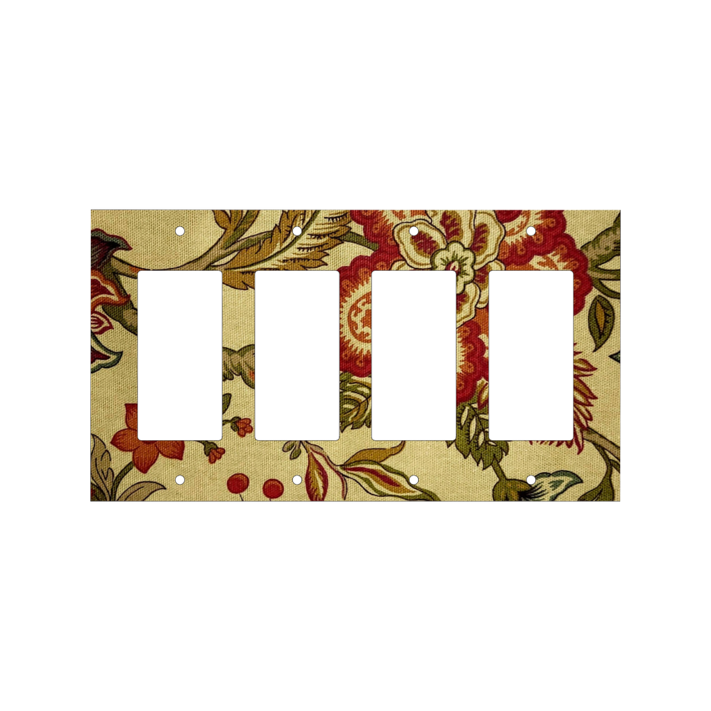 French Country Floral Fabric Switch Plate
