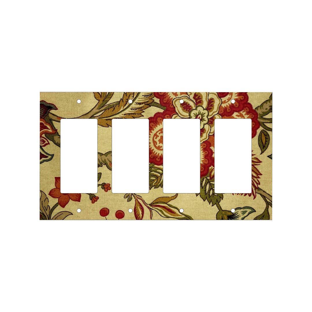 French Country Floral Fabric Switch Plate