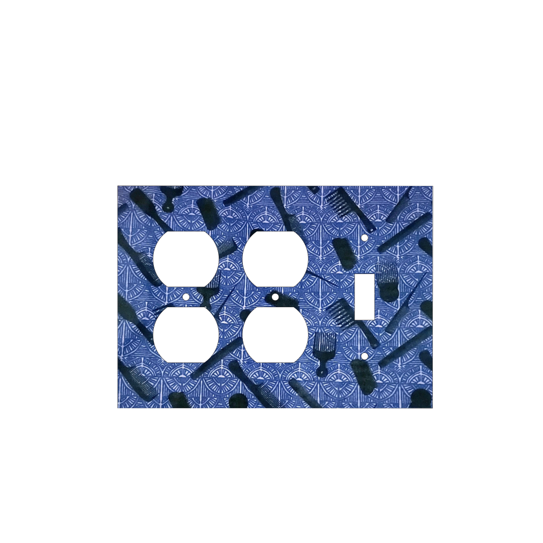 Blue Hair Tools Switch Cover | Afrocentric Styling Cultural Art