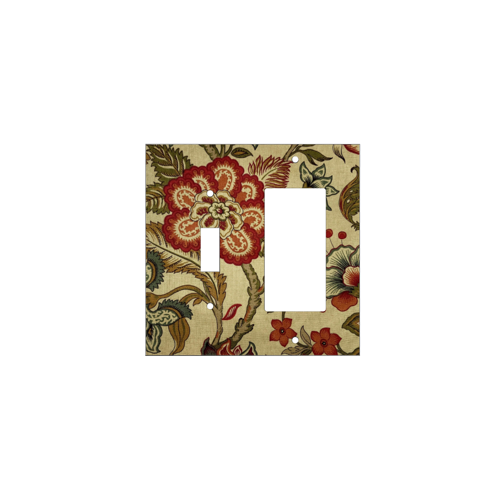 French Country Floral Fabric Switch Plate