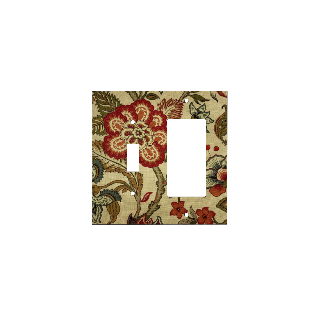 French Country Floral Fabric Switch Plate