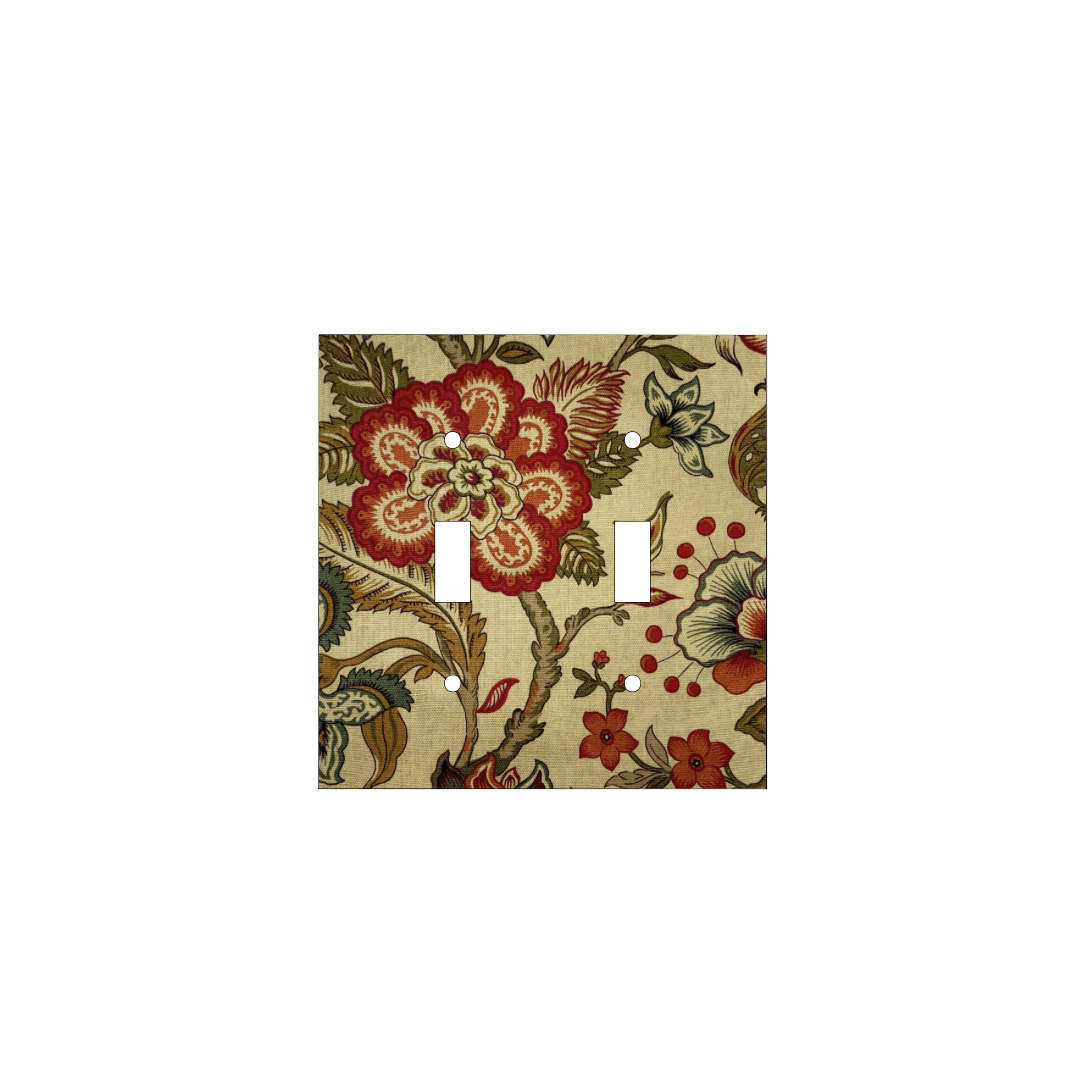 French Country Floral Fabric Switch Plate