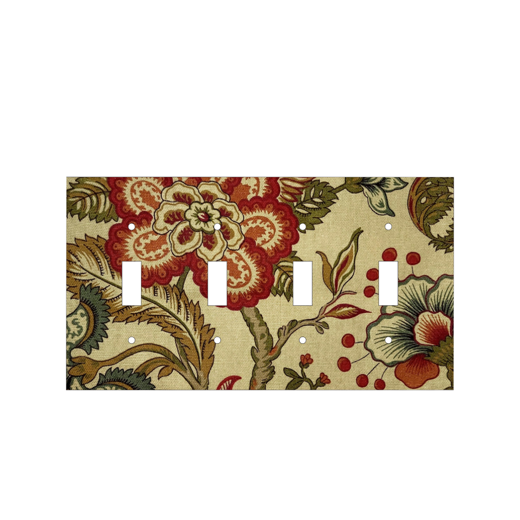 French Country Floral Fabric Switch Plate