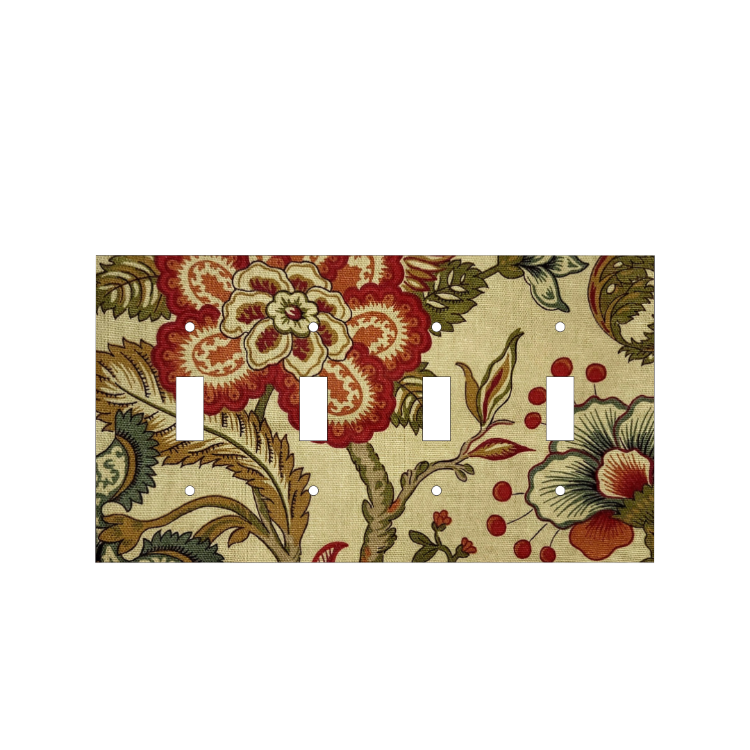 French Country Floral Fabric Switch Plate