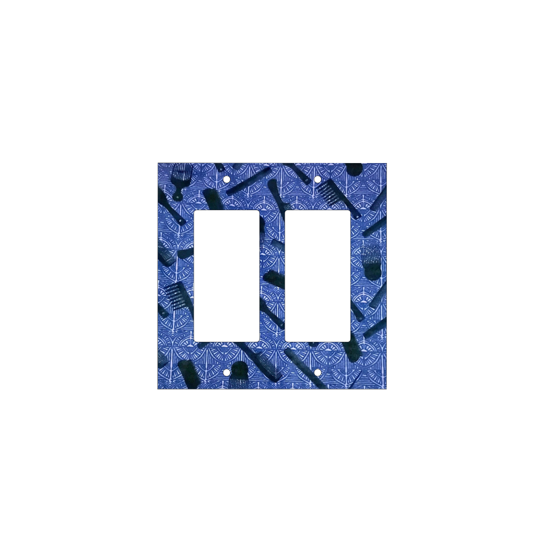 Blue Hair Tools Switch Cover | Afrocentric Styling Cultural Art