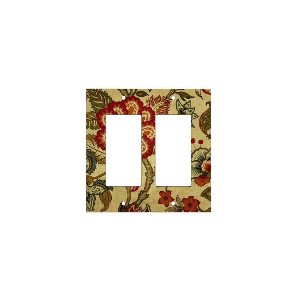 French Country Floral Fabric Switch Plate