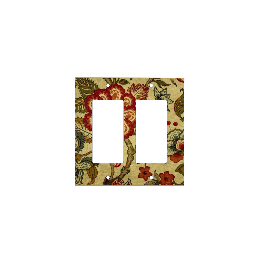 French Country Floral Fabric Switch Plate