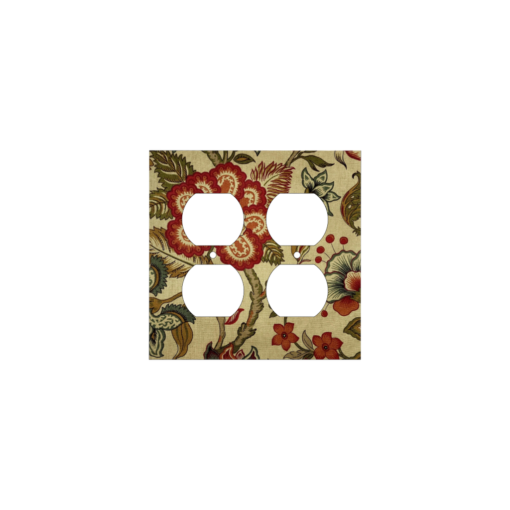 French Country Floral Fabric Switch Plate