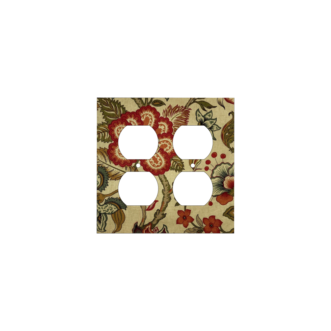 French Country Floral Fabric Switch Plate