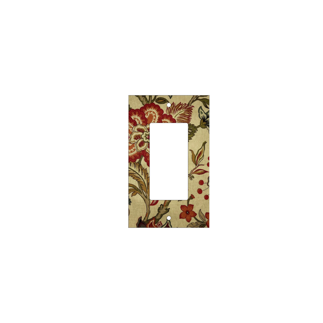 French Country Floral Fabric Switch Plate