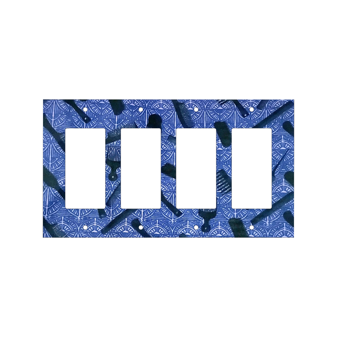 Blue Hair Tools Switch Cover | Afrocentric Styling Cultural Art