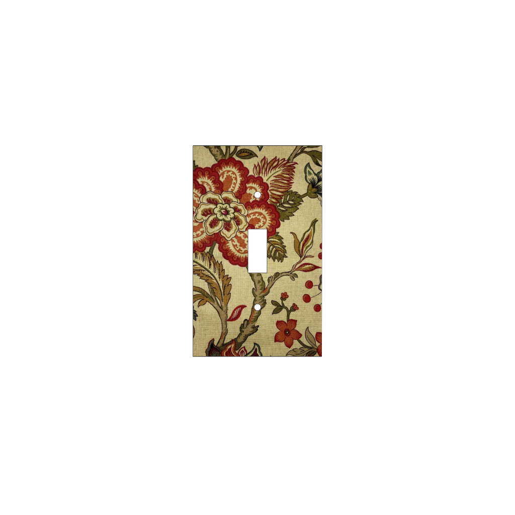 French Country Floral Fabric Switch Plate