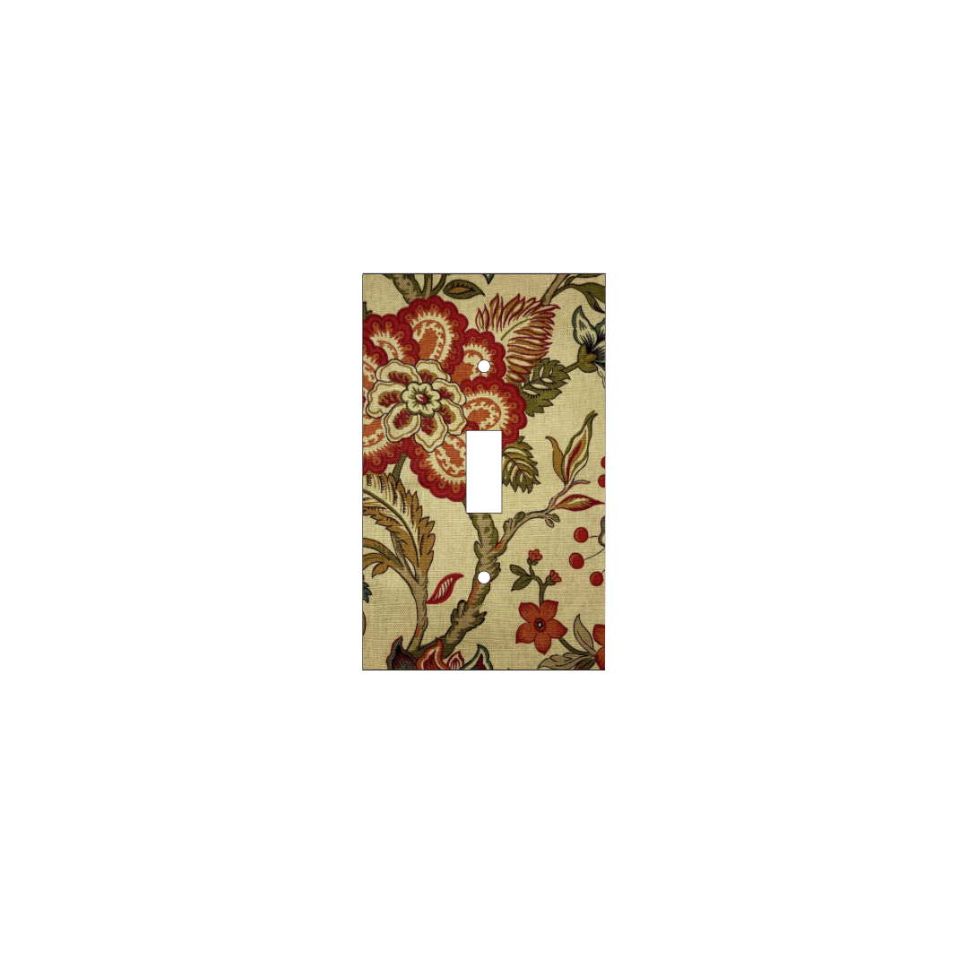 French Country Floral Fabric Switch Plate