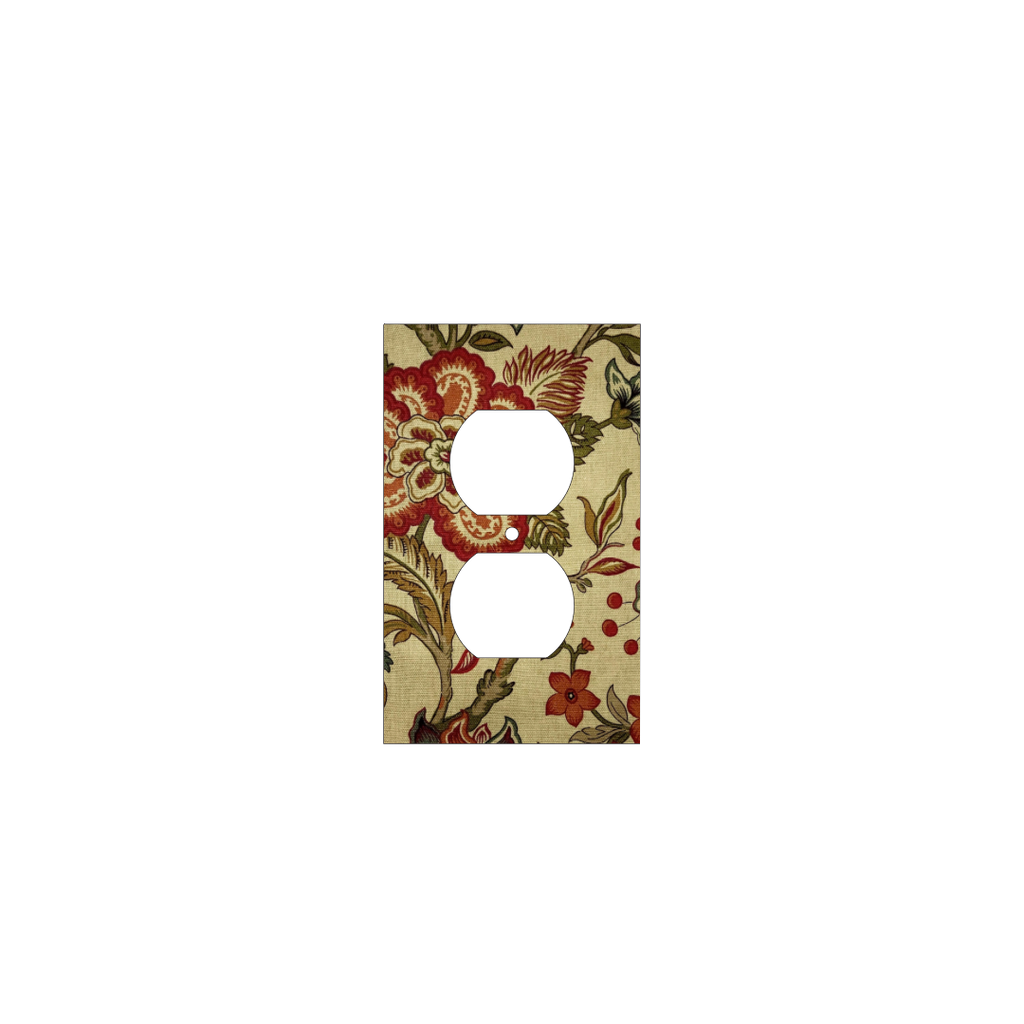French Country Floral Fabric Switch Plate