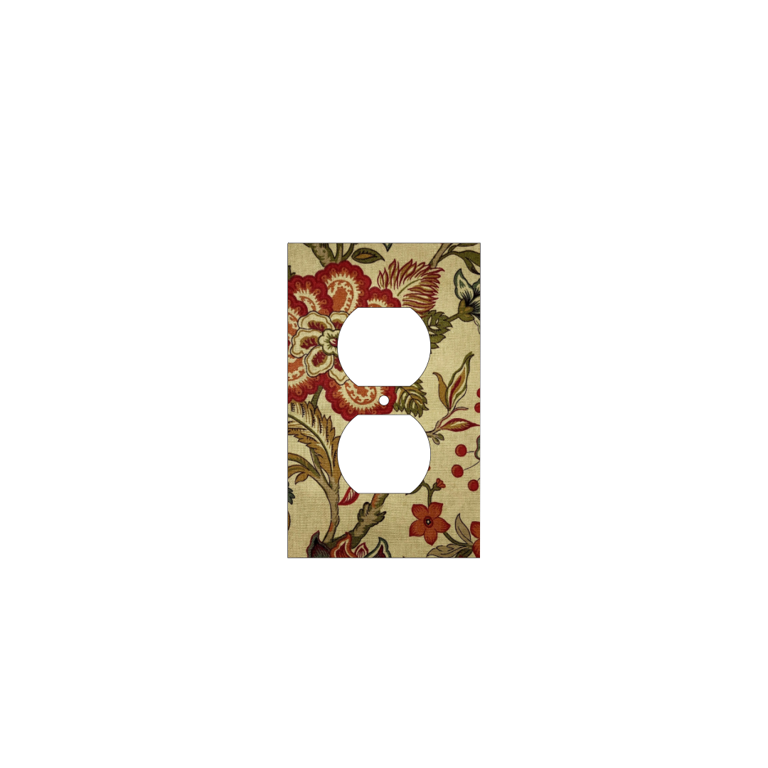French Country Floral Fabric Switch Plate