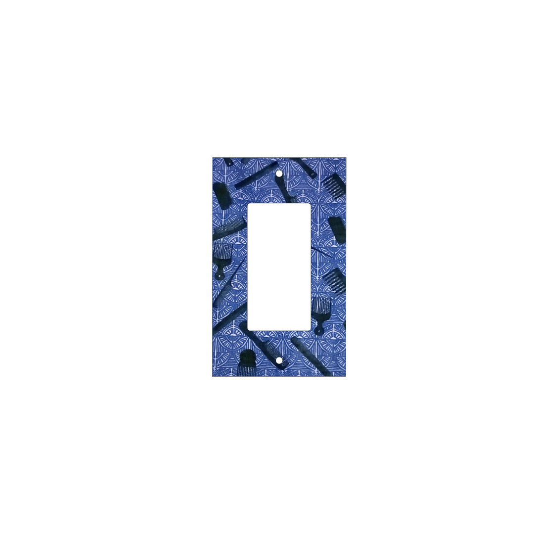 Blue Hair Tools Switch Cover | Afrocentric Styling Cultural Art